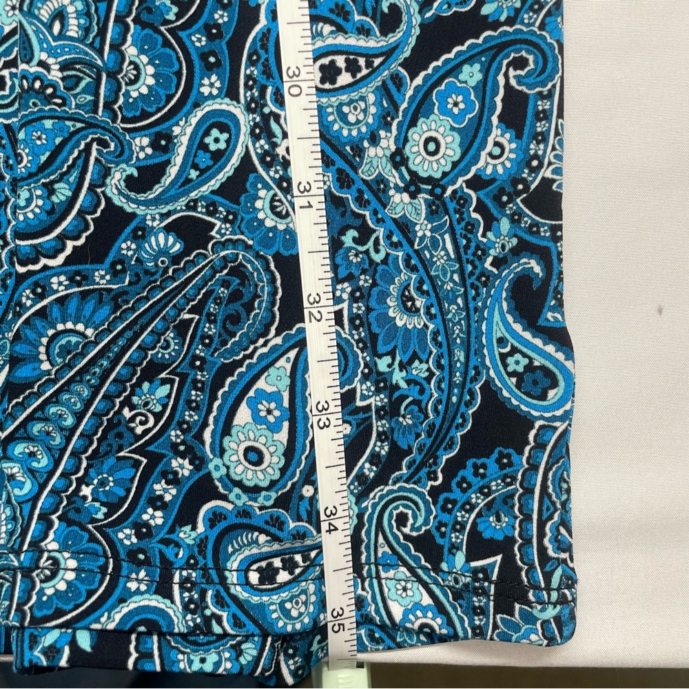Michael Kors Blue and Black Paisley Ruffled V-Neck dress - Picture 7 of 8